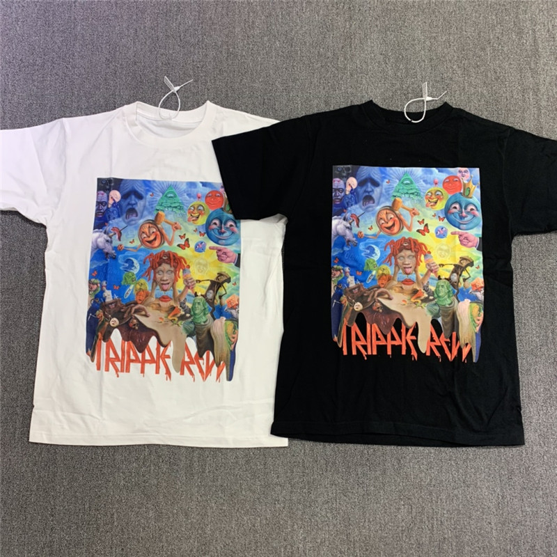 

2021 21ss New Top Hip-hop Graffiti Trippie Redd Lifes a Trip Album Tee Men Women 1:1 High Quality Fashion Casual Streetwear T-shirts Ed6e
