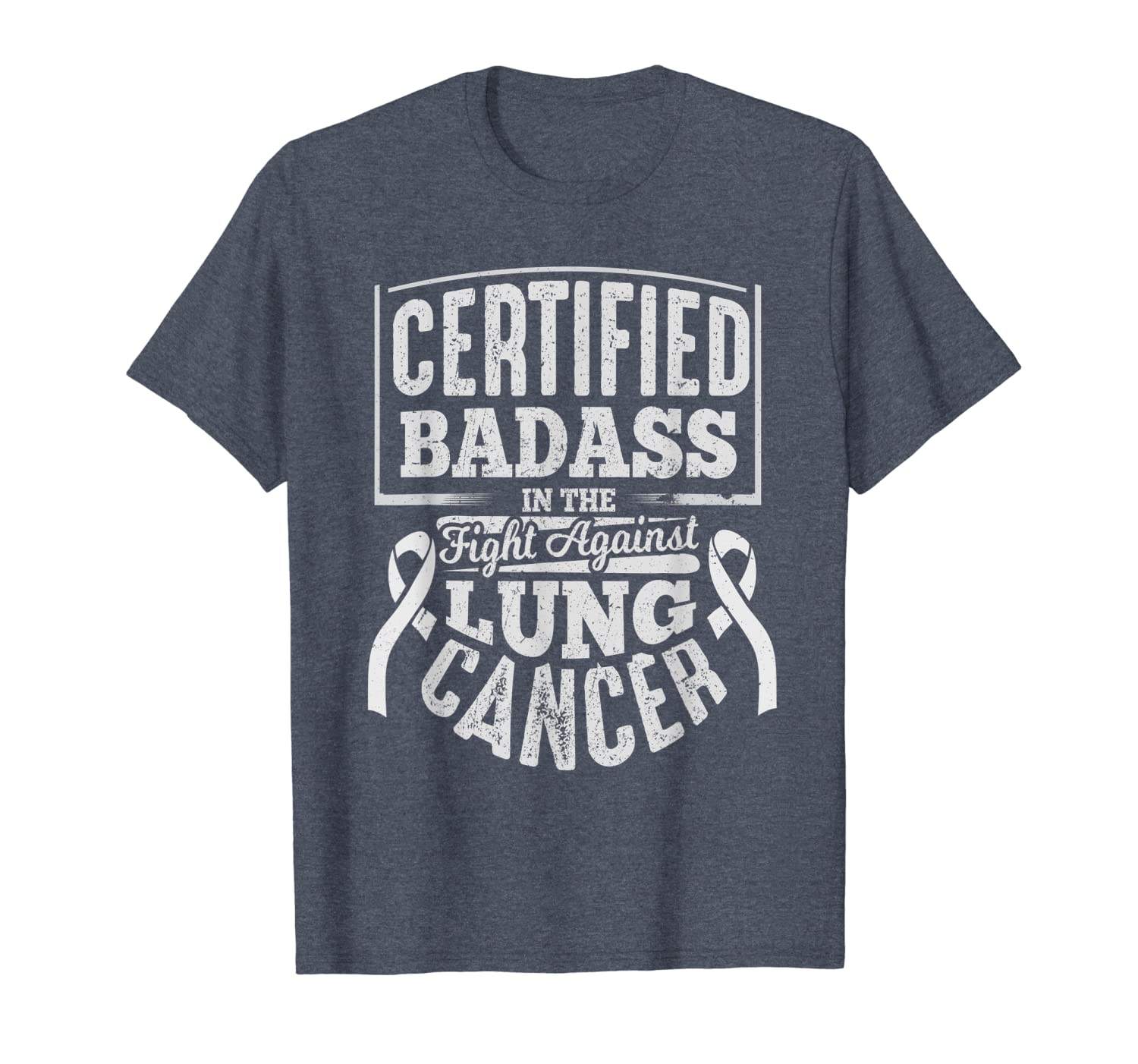 

Badass Lung Cancer Awareness T Shirt Women Men Gifts, White;black