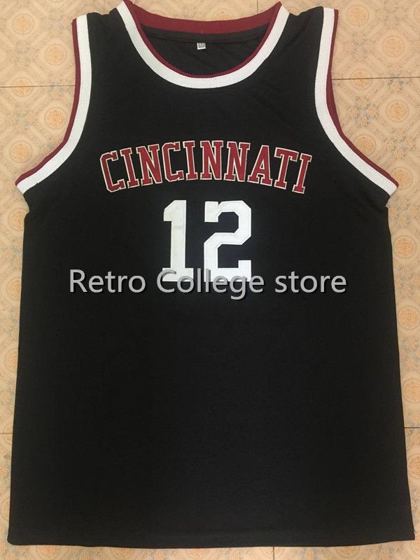 

black 12 Oscar Robertson Cincinnati Bearcats basketball jersey Stitched