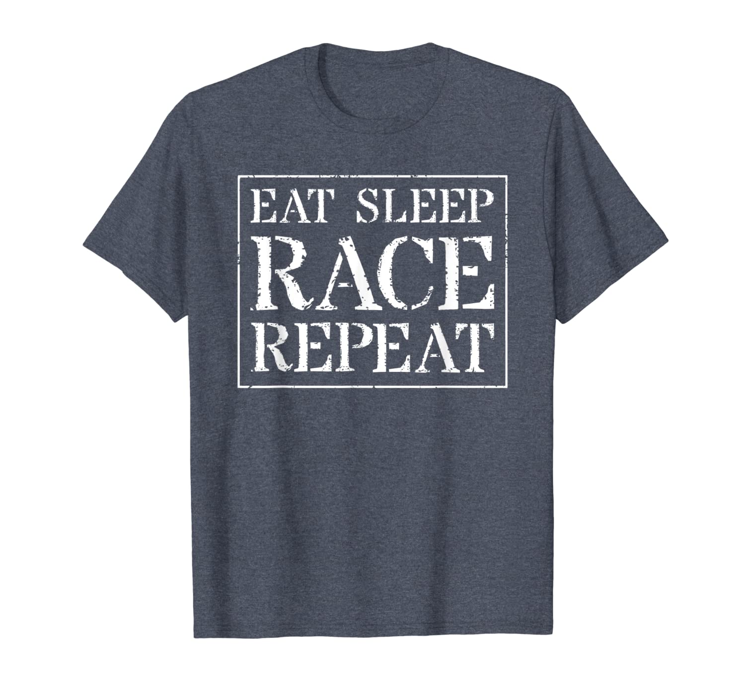 

racing t shirt gift: eat sleep race repeat, White;black