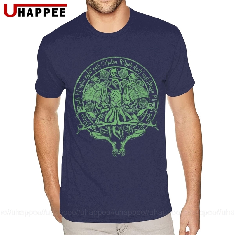 

Large and Tall Size Green Cthulhu Tees Men Streetwear Fashion Short Sleeved Tshirt Luxury Brand 1980's Merch 210721, No printing