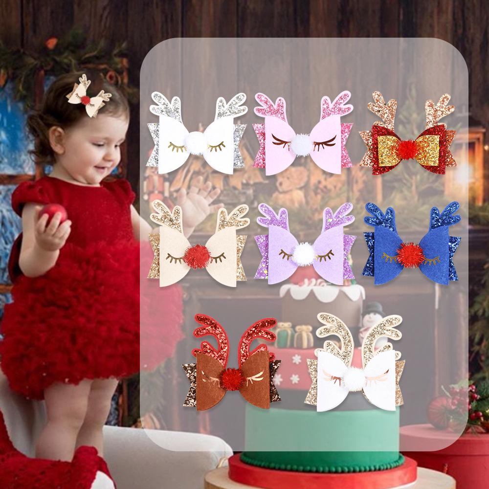 

Baby Girls Toddler Sequins Christmas Hairpins Fashion Sweet Hair Accessories Kids Princess Kawaii Cute Barrettes Hairclips Party Barrette Supplies Child, Customize