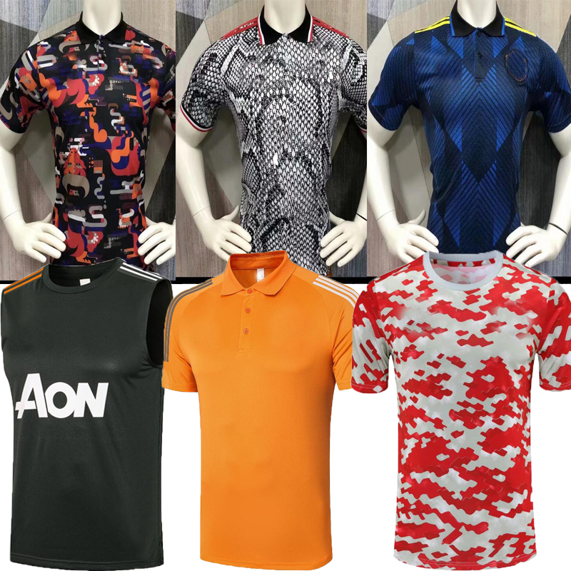 

Manchester Polo 21 22 man soccer jersey united RONALDO SANCHO VARANE UTD GREENWOOD RASHFORD POGBA JAMES football shirts 2021 2022 men training suit kits, 418
