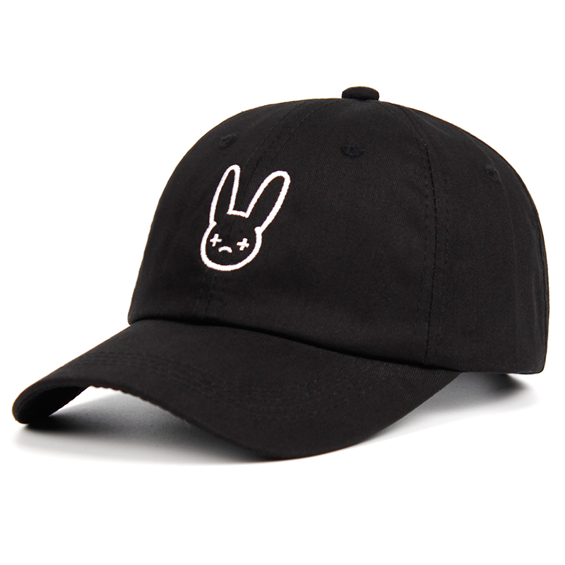 

Bad Bunny Dad Hat Rapper Reggaeton Artist 100% Cotton Hats Snapback Unisex Baseball Caps Concert Hat Hip Hop Embroidery Hat free shipping, Black