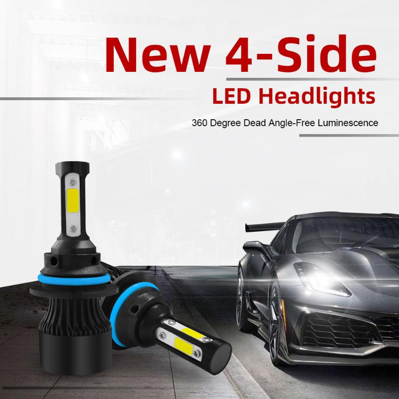 

Car Headlights 1 Pair 4 Side Lamp Chip Lights LED CSP 6000K H4 H7 H11 H13 9004 9005 9006 9007 Auto Headlight Bulbs High/Low Beam Light