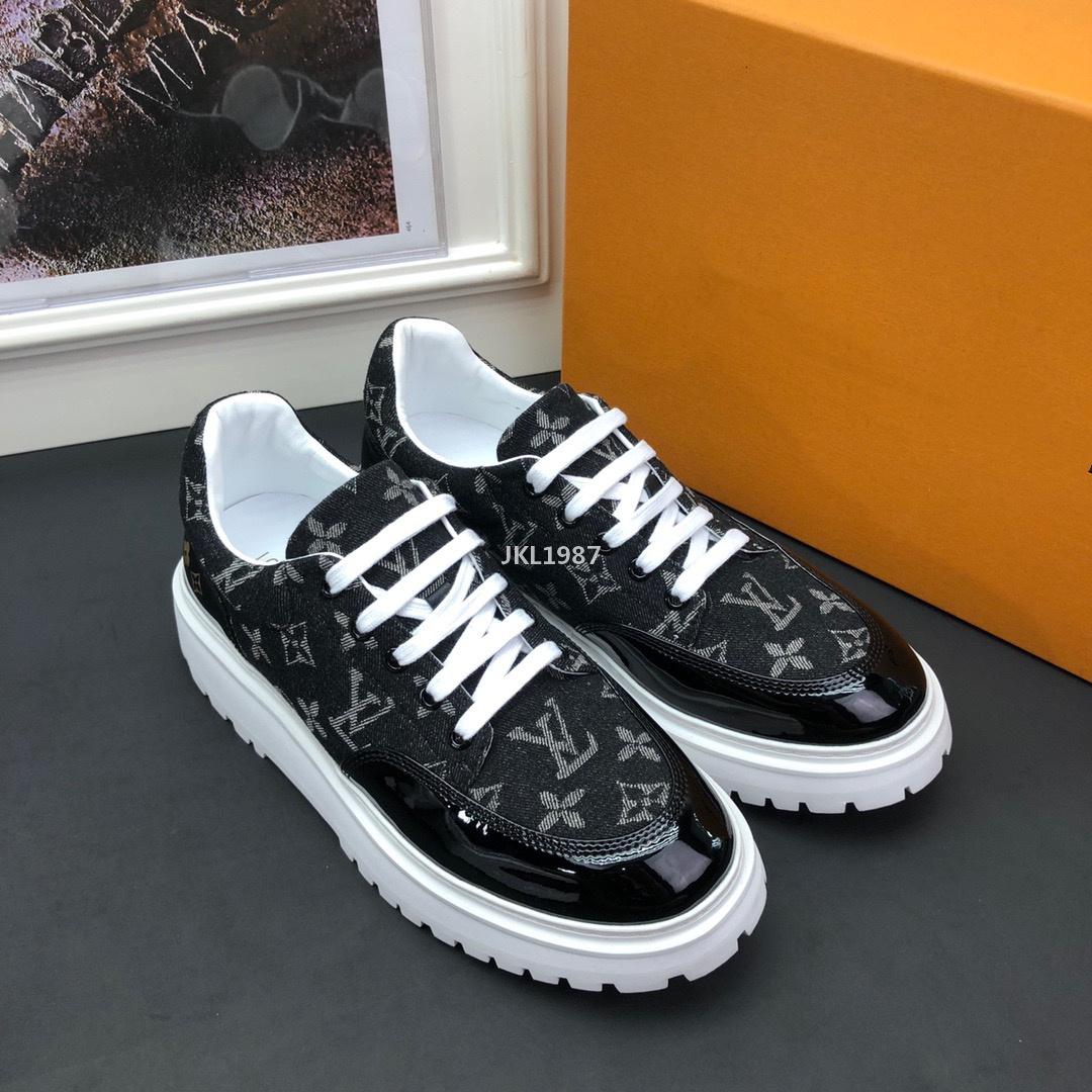 

Fashion Man Casual Shoes luxury Designer Sneaker Genuine Leather Mesh pointed toe Runner Shoes Outdoors Trainers With Box US38-45, Red;white