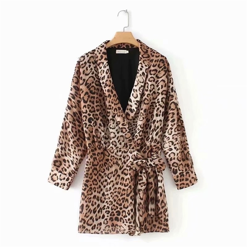 

Summer Straight Thin Mid Waist Leopard Lace Casual Women Playsuits 210524, Mixed color