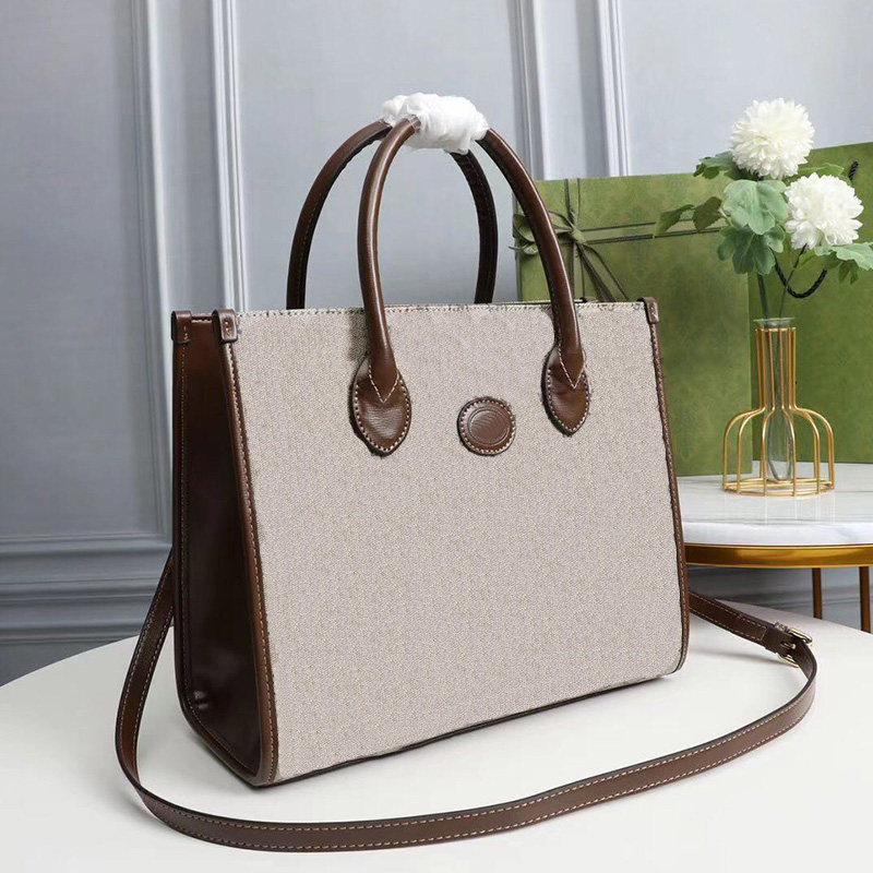 

Designer Fashion Vintage Totes Shoulder Bags Crossbody Bag Presbyopia Logo Canvas Leather Handbag Men and Women/Couples, Brown