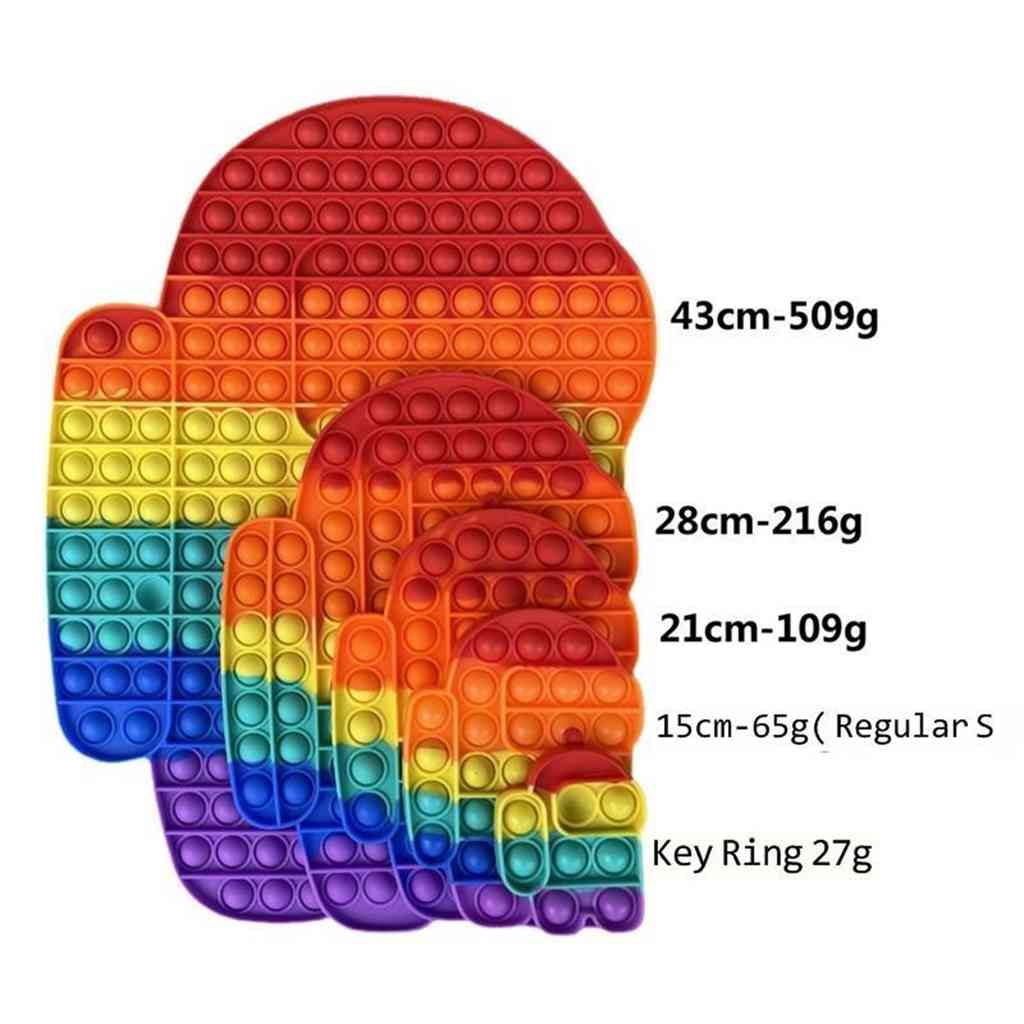 

46cm 43cm 28cm 20cm Rainbow Push pop Bubble Popper Fidget Sensory Toys Big Size Mega Finger Puzzle Autism Special Needs Stress Relief Educational Toy G612HOU