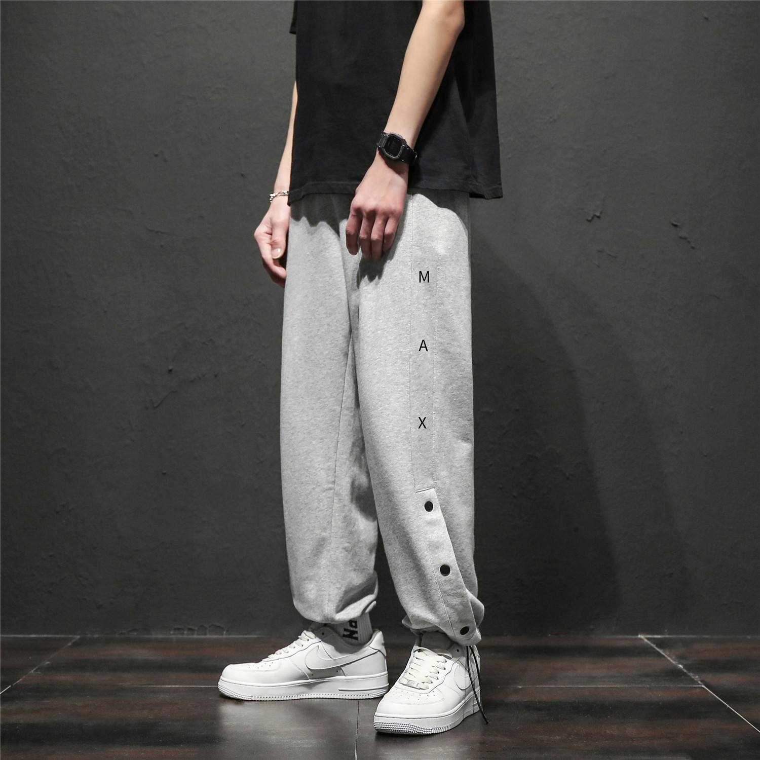 

2021 New Streetwear Solid Oversize Gray/black Sports Harajuku Trousers for Men Jogging Man Tracksuits Wide Working Elastic N22p