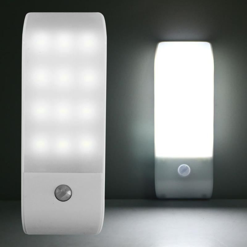 

Night Lights 1 PACK PIR Infrared Motion Sensor USB Rechargeable 12 LED Nightlight Light Induction Corridor Closet Wardrobe Lamp