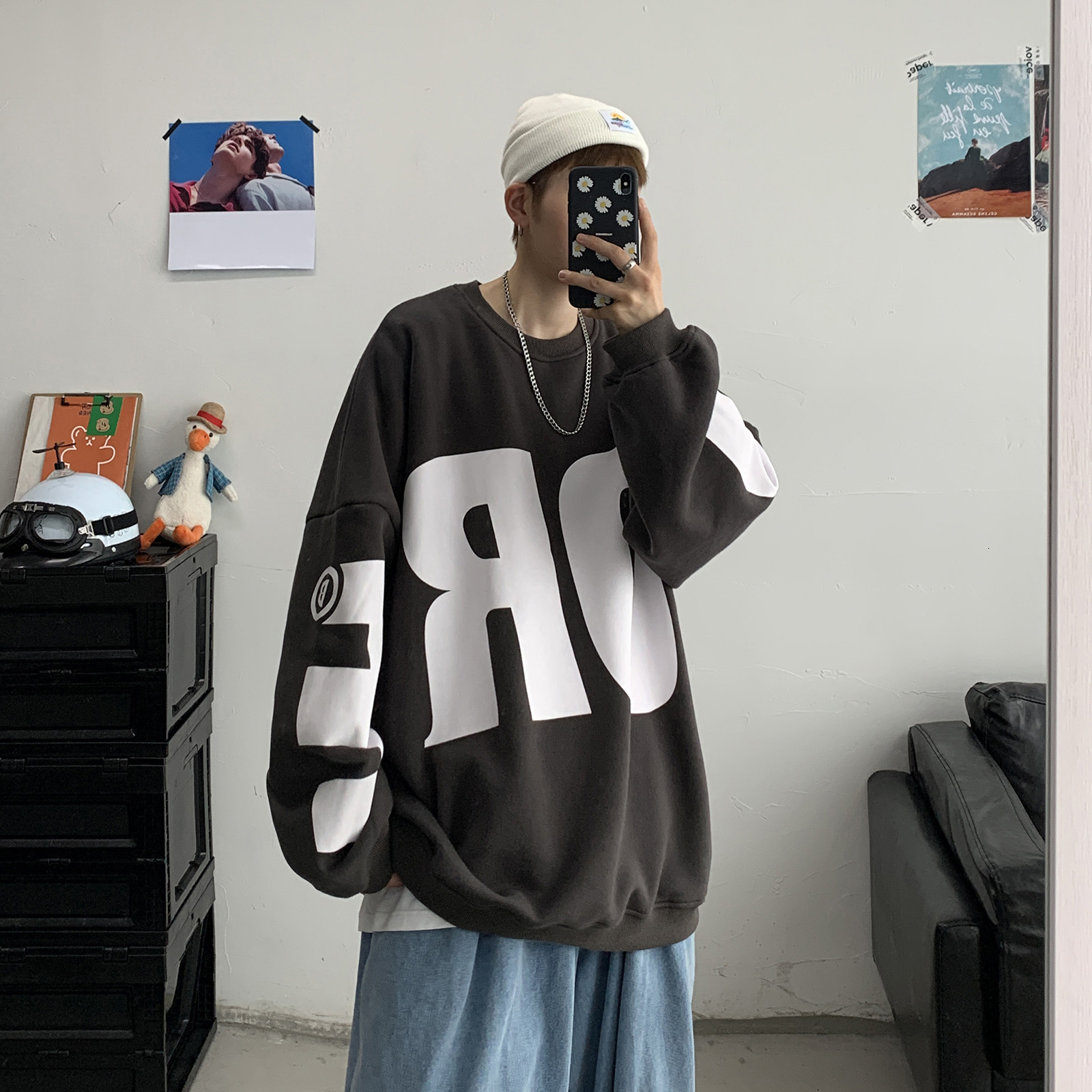 

2021 New Rua japonesa harajuku hoodies dhyana kanji oversize swag tyga hoodie capuz eua JG5D, Gray