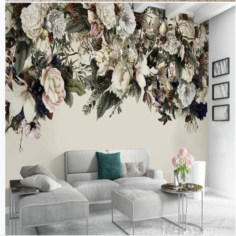 

Wallpapers 3d Stereoscopic Wallpaper Modern Minimalist Retro Flowers American Floral Background Wall, As pic