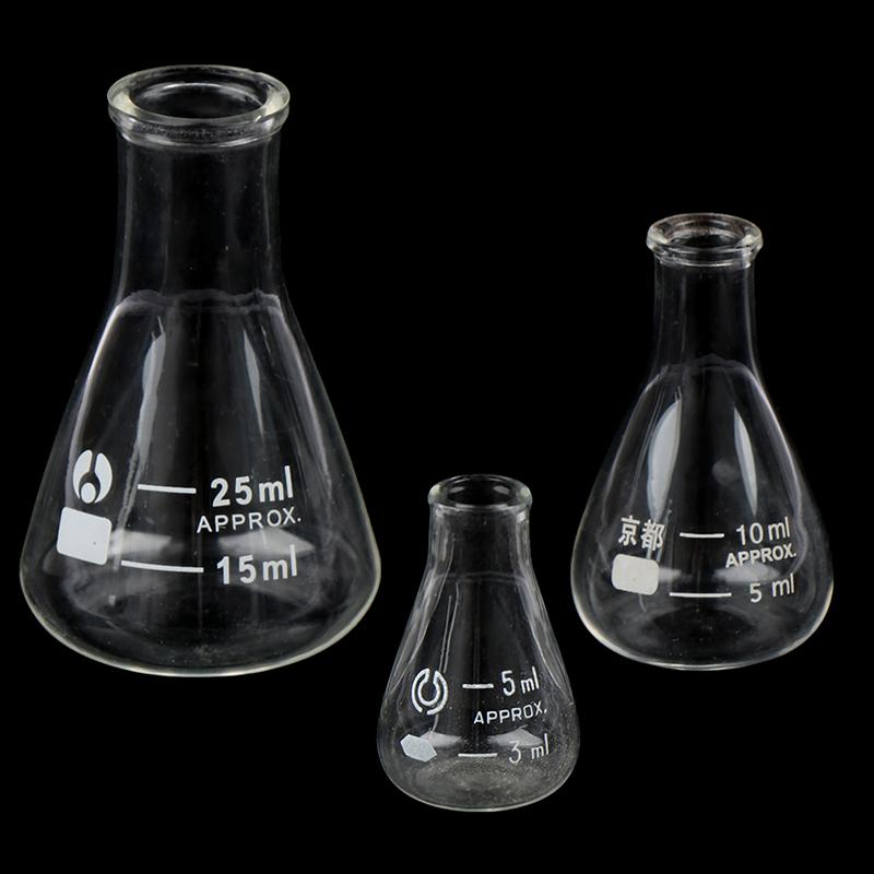 

Lab Supplies 1Pcs 10/25ml Glass Conical Erlenmeyer Flask Borosilicate