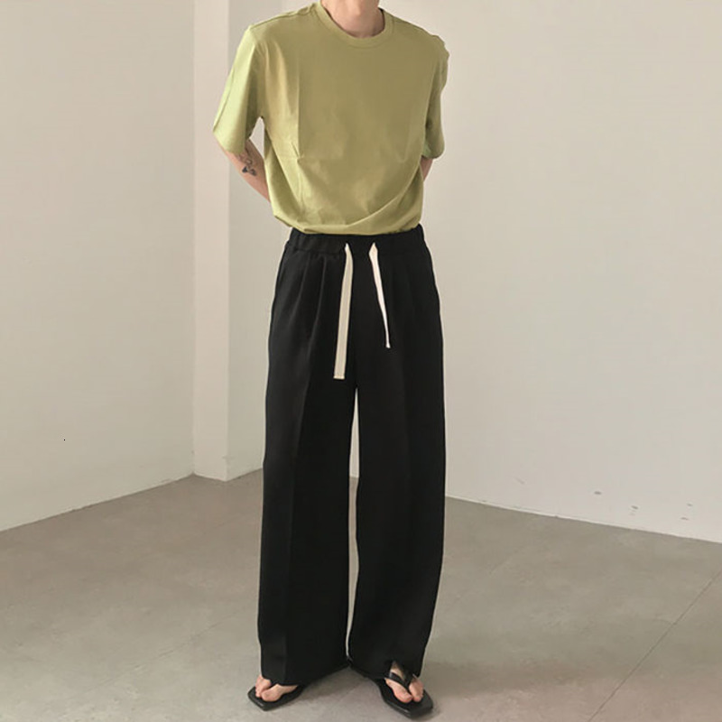 

2021 New Men's Fashion Trend Loose Casual Cargo Baggy Straight Streetwear Trousers Black/khaki Color Wide Leg Pants M-xl 2aja