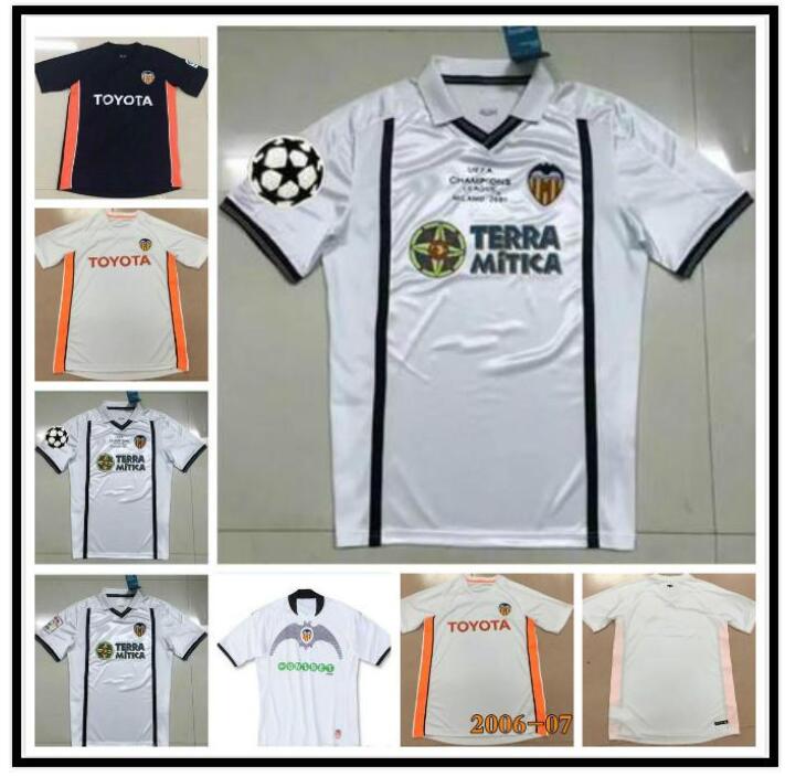 

00 01 03 04 06 07 2009 10 Valencia Retro SOCCER jersey 3rd DAVID VILLA 7 90th Anniv DESCHAMPS AIMAR ALBELDA MORIENTES JOAQUIN SILVA Mendieta Angloma, Blue