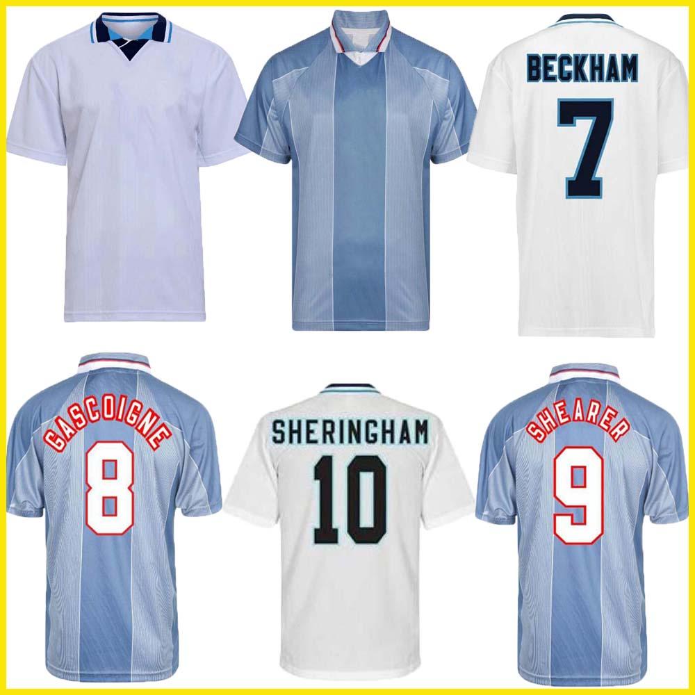 

1996 britain retro soccer jersey Gascoigne SHEARER McManaman SOUTHGATE classic vintage Sheringham home away Beckham football shirt, Black;yellow