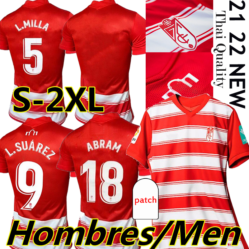 

2021 2022 Granada CF Soccer Jerseys L.SUÁREZ D.MACHÍS MOLINA SORO A.PUERTAS Football shirt 21/22 DOMINGOS D. D.MACHIS AZEEZ C.NEVA Hombres customized uniforms, 21-22 home