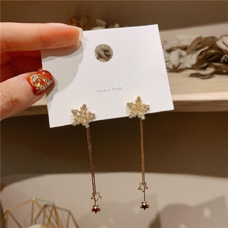 

Dangle & Chandelier ZDMXJL 2021 Arrive Trend Women's Earrings Fine Star Long Tassels For Women Girl Party Jewelry Gifts Drop-