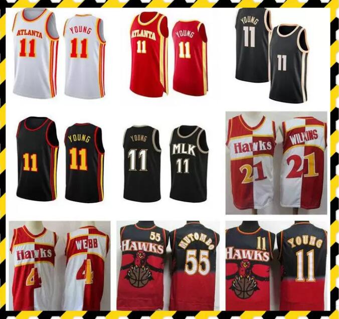 Trae 11 Young Russell 4 Westbrook Basketball Jersey Mens 8 Smith Dikembe 55 Mutombo Pete 44 Maravich Retro Shirt