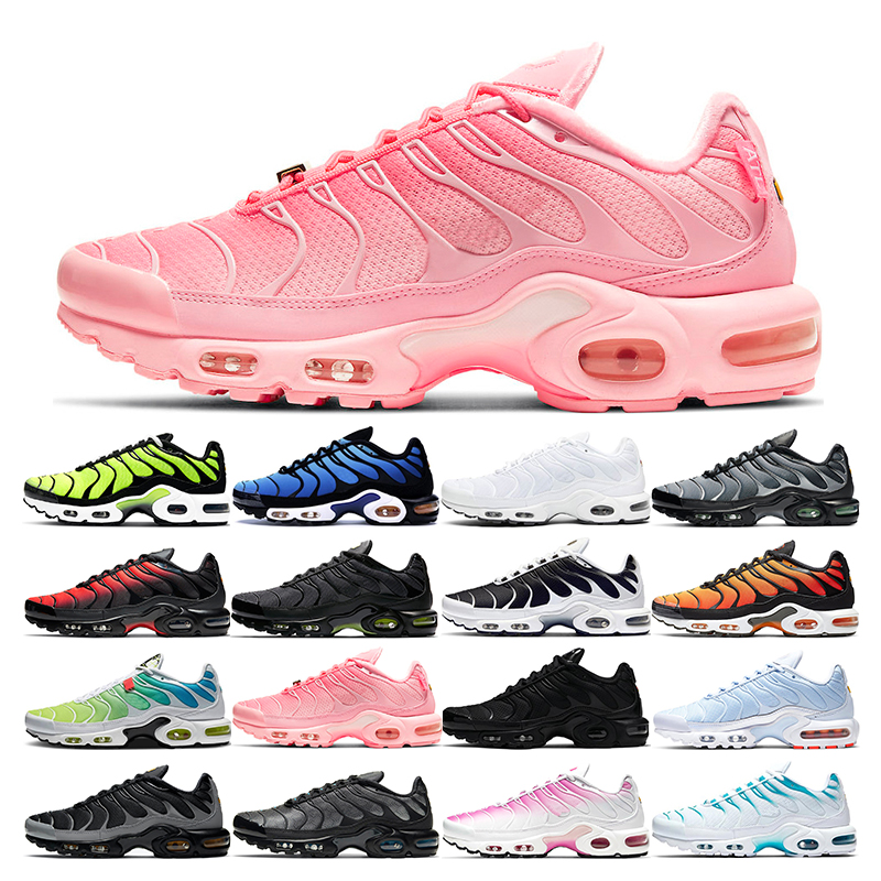 

2021 tn plus running shoes mens black White Volt Glow Hyper Pastel blue Oreo women Breathable sneaker trainer outdoor sport shoes fashion, 43 vibrant pink 36-40