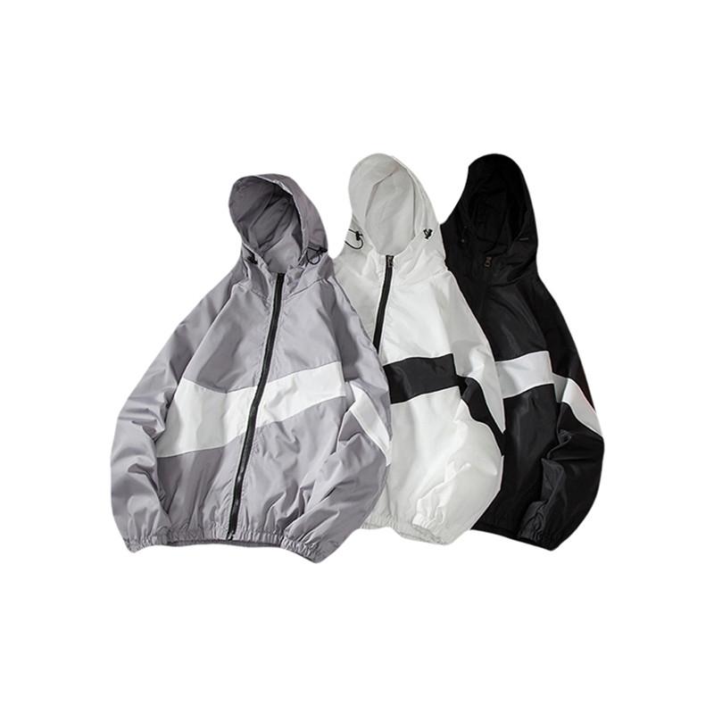

Men's Jackets Thin Zipper Hooded Sweatshirt Long Sleeve Coat Black / White Gray Color Outwear Novelty Spring Autumn, Black;brown