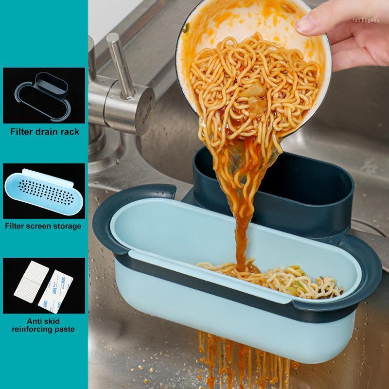 

Storage Bottles & Jars 1 Pcs Sink Strainer Drain Fruit Vegetable Drainer Basket Suction Cup Sponge Rack Kitchen Tools Filter Shelf