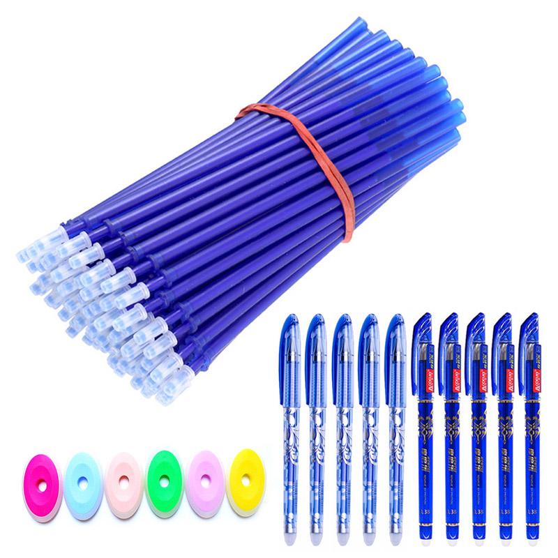 

100+16pc Erasable Pen Set 0.5mm Gel Pens Refills Rods for School Office Writing Supplies Kawaii Stationery Safe nontoxic gifts