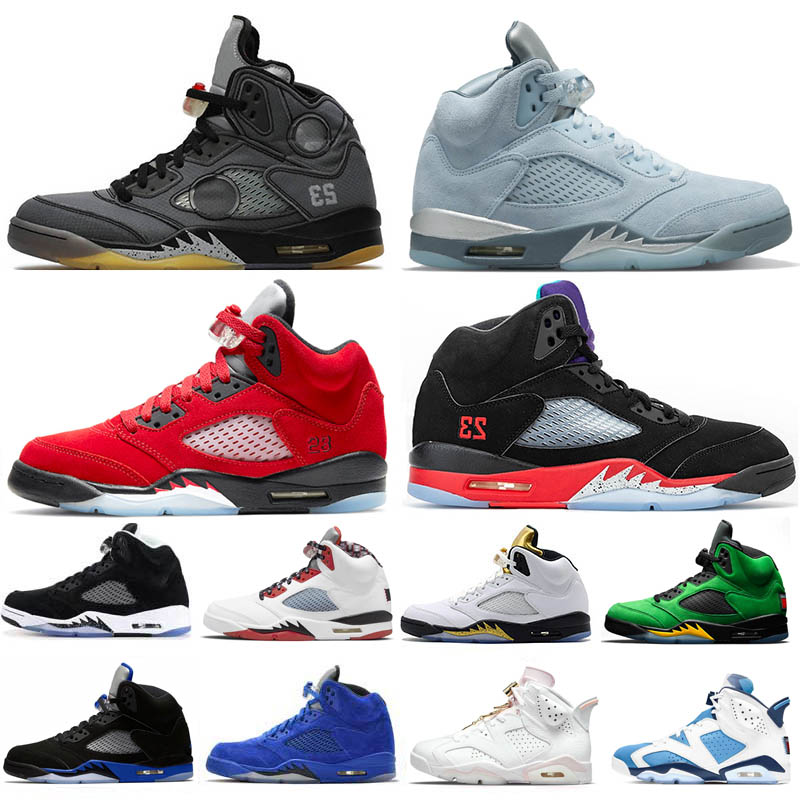 

5s Basketball Shoes Men Sneakers trainers Black Metallic Fire Red Oreo SP Michigan laney-royal 6s UNC sport 7-13, Quai 54-1