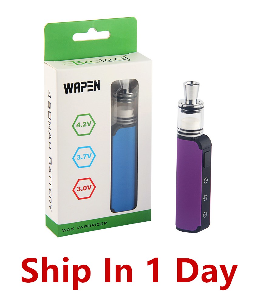

Min.1set Beleaf WAPEN Kit Wax-Vaporizer VV 450mAh Vape Mods Vape-Battery With 2ml Ceramic Wax Atomizer All-In-One, Random color
