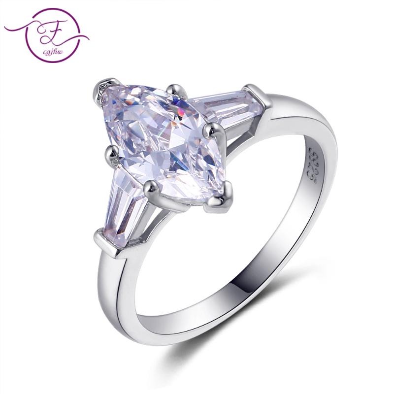 

Cluster Rings FCGJHW Ring Noble Fashion Horse Eye 6 * 13mm Zircon Female Engagement Wedding Party Jewelry Anniversary, Golden;silver