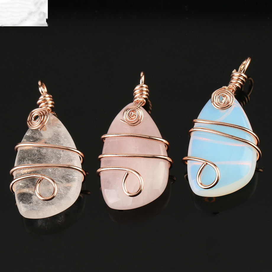 

Natural Raw Amethyst Stone Pendant Necklace for Women Wire Wrapped Healing Irregular Chakra Crystals with Two Different Chains