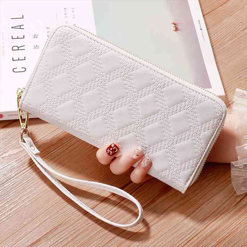 

women purse leather red blue pink coin wallet fashion thread credit card holder ladies clutch bag femme mujer, Red;black