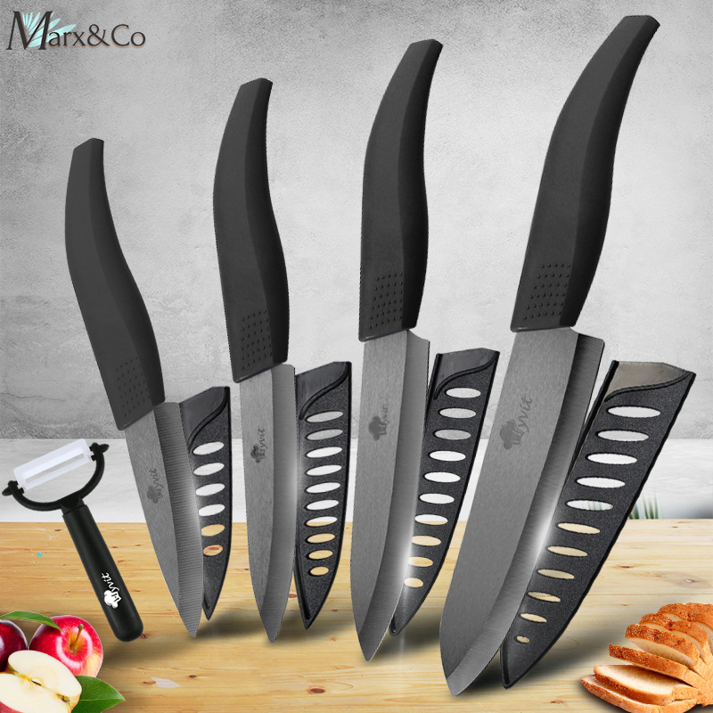 

Ceramic Kitchen Knife 3 4 5 6 inch Chef Utiity Sicer Paring Ceramic Knives Peeer Set Back Zirconia Bade Cooking Meat Cutter