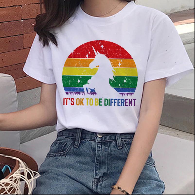 

lesbian lgbt harajuku ullzang t shirts women 90s gay pride graphic t shirt rainbow cartoon tshirt fashion cotton tee, White