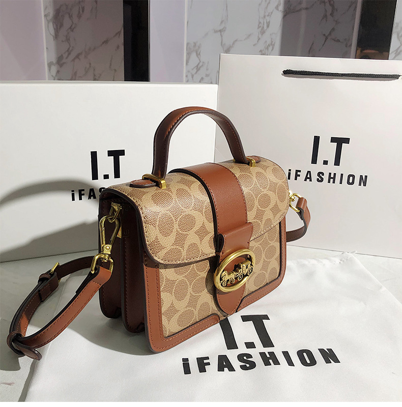 

Sport&Outdoor Packs Da Women's bag retro lock postman bag handbag 2021 new Korean version of the hot trend diagonal printing small