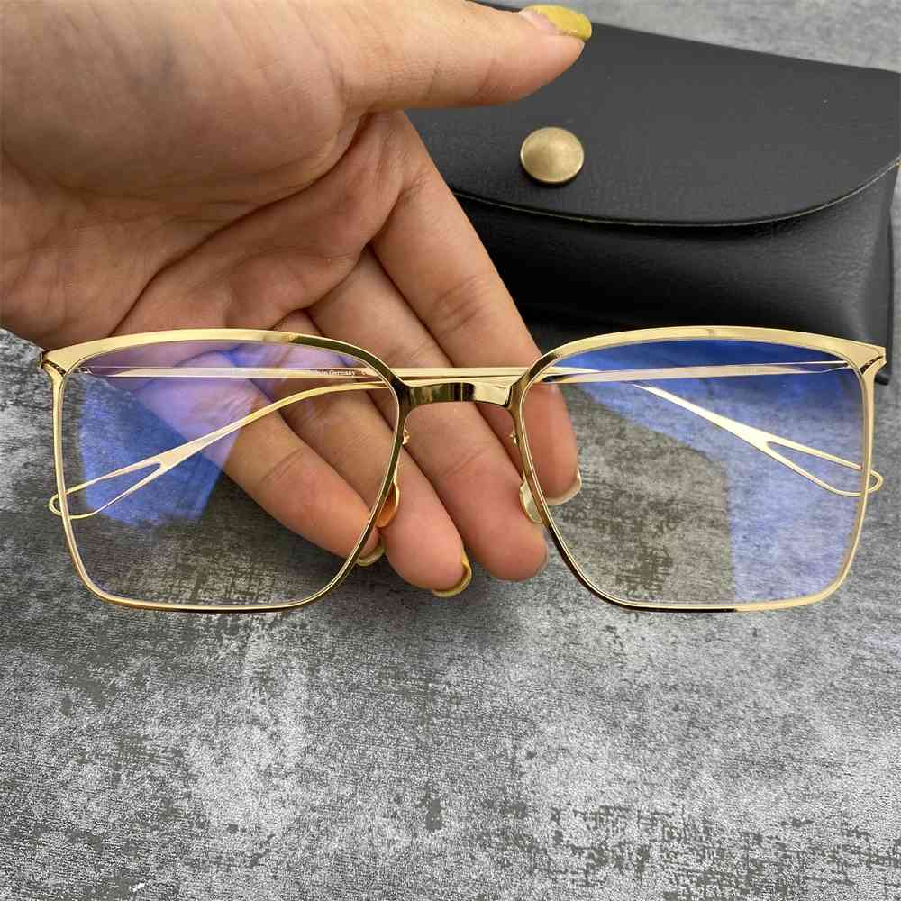 

80% Off Store Online German glasses frame ultra light screw less gold rimmed men's and women's metal large myopia