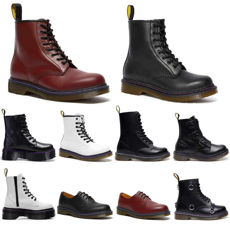 

2022 men women Martin boots Winter Shoes Ankle Half Black white Bordeaux Wine red Green Pumpkin Orange mens fashion platform boot with free socks eur 35-45