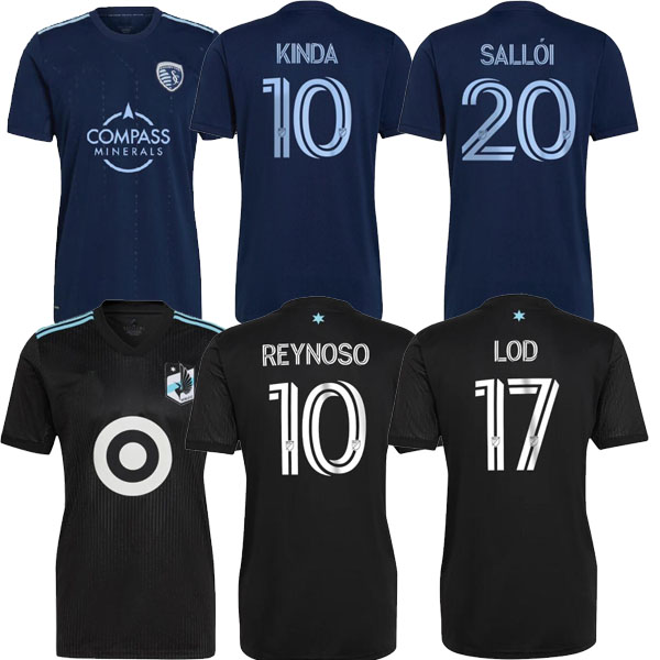 

2022 MINNESOTA home UNITED away soccer jerseys Sporting 22 23 Kansas 2023 City JERSEY FOOTBALL SHIRTS KINDA 10 SALLOI 20 RUSSELL 7 ZUSI 8 DOTSON 31 REYNOSO 10, Black