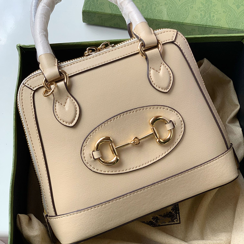 

Luxurys Women horsebits Handbag Designers Womens Bags White Cream Genuine Leather Tote Small Crossbody Bag, Black