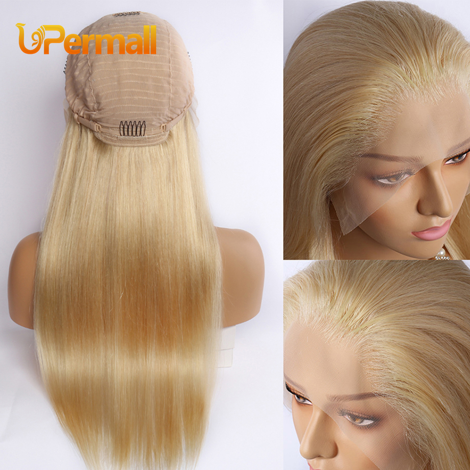 

Upermall Brazilian 613 Blonde Lace Front Human Hair Wigs For Women Pre Plucked 13x4 13x6 Transparent HD Lace Frontal Wig