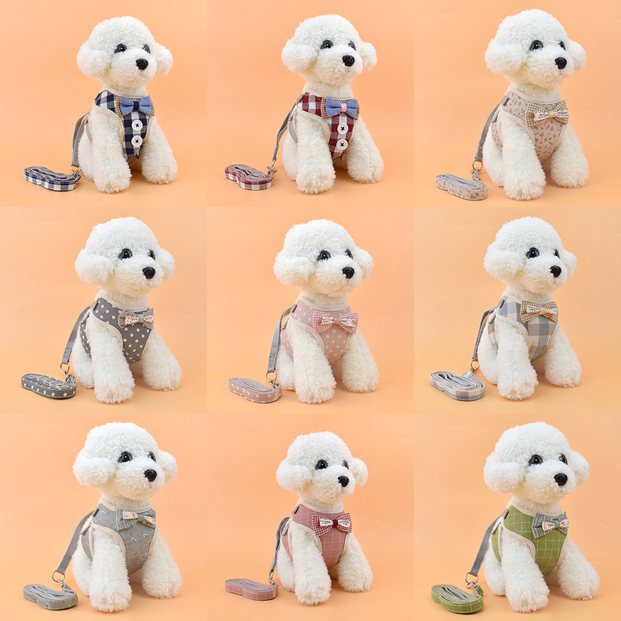 

Dog Harnesses Cat Leashes Pet Vest Type Dog Leashes Pet Bowknot Chest Strap Pet Supplies 9 Style XD24553