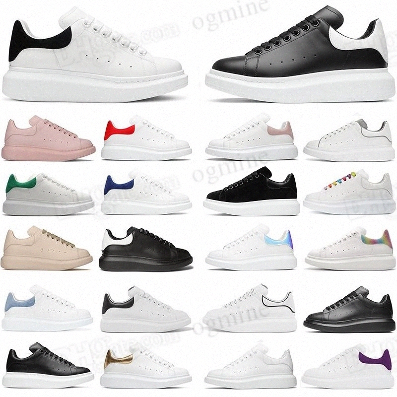 

[With Box] Fashion Men Shoe Designer Women Leather Lace Up Platform Oversized Sole Sneakers White Black mens womens Luxury velvet suede Casual Shoes 35-46 With logo w5EB#, Hello