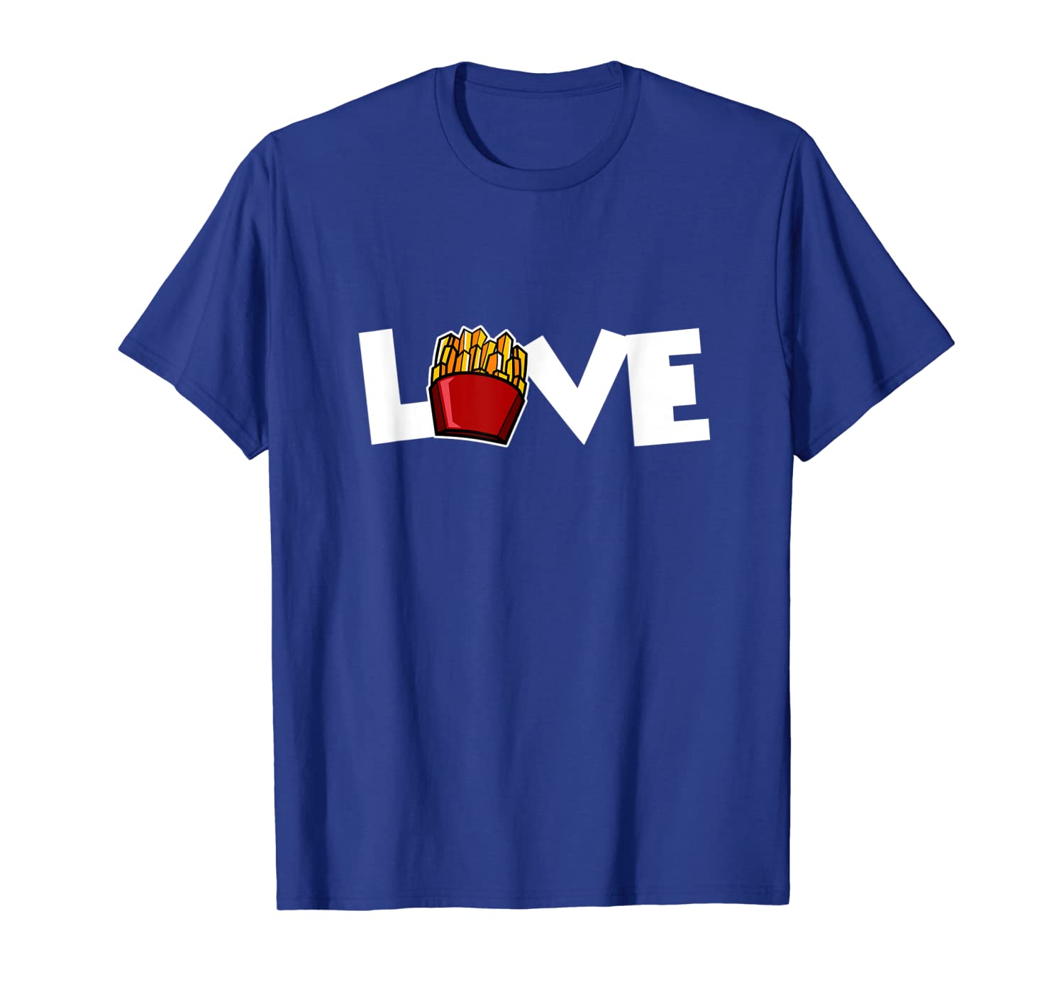 

love french fries chips novelty t-shirt fast food lover gift, White;black