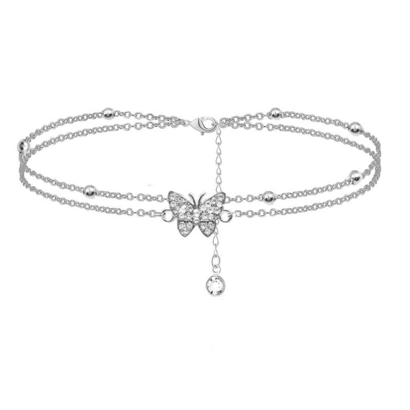 

Butterfly charm anklet chain Diamond Beach Chains Anklets bracelet for women jewelry