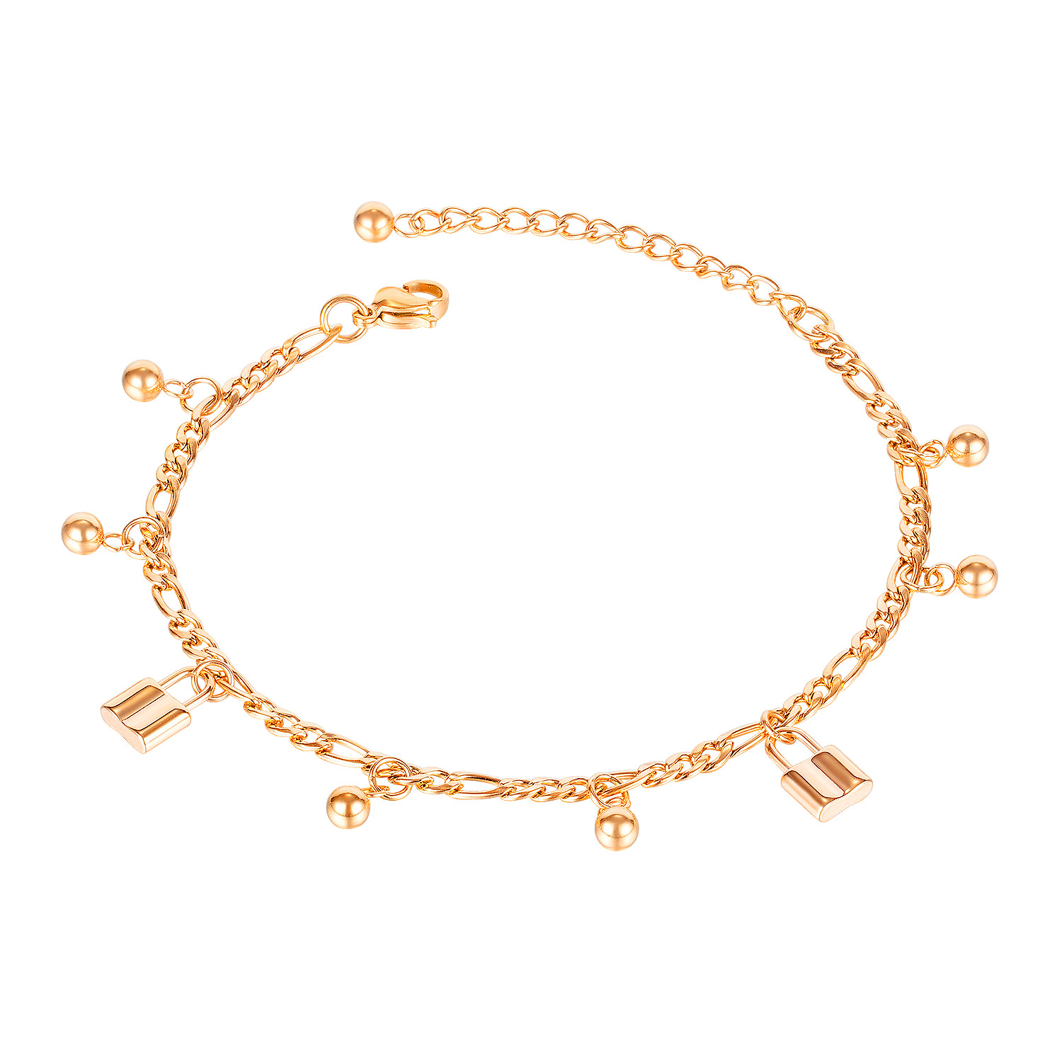 anklets for women round bead titanium stainless steel rose golden foot chain classic jewelry lovers girls birthday gifts GZ121-image-705711162