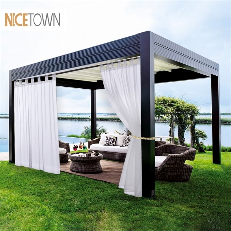 

NICETOWN Double Sheer Curtains Panels for Patio&Garden Tab Top Waterproof Outdoor Indoor Privacy Voile Drapes with 2 Bonus Ropes Y200421