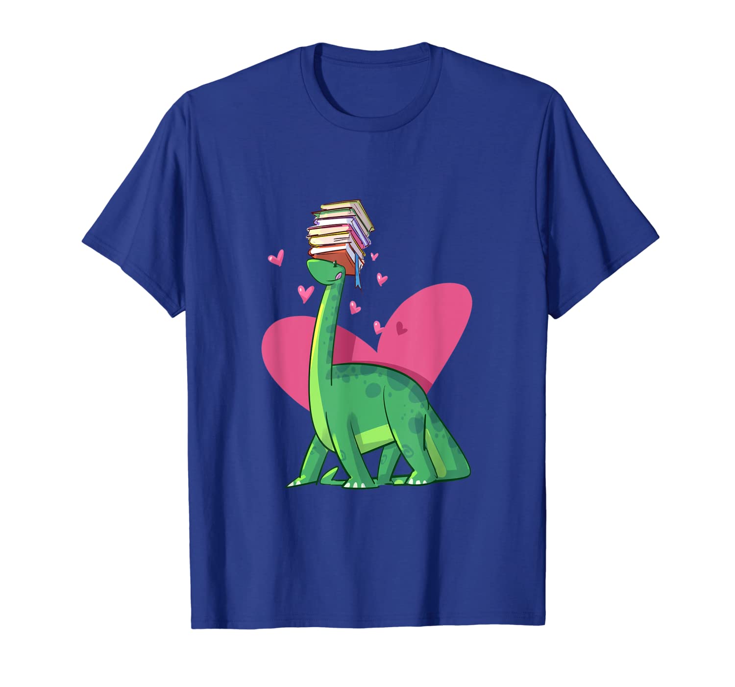 

Book Loving Brontosaurus Dinosaur Bibliophile - Bookish Dino T-Shirt, White;black