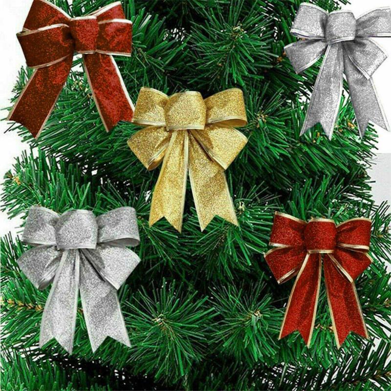 

Christmas Decorations 5Pcs Decor Large Bows Tree Bowknot Ornaments Party Gift Present Multiple Colors Xmas Trees Navidad