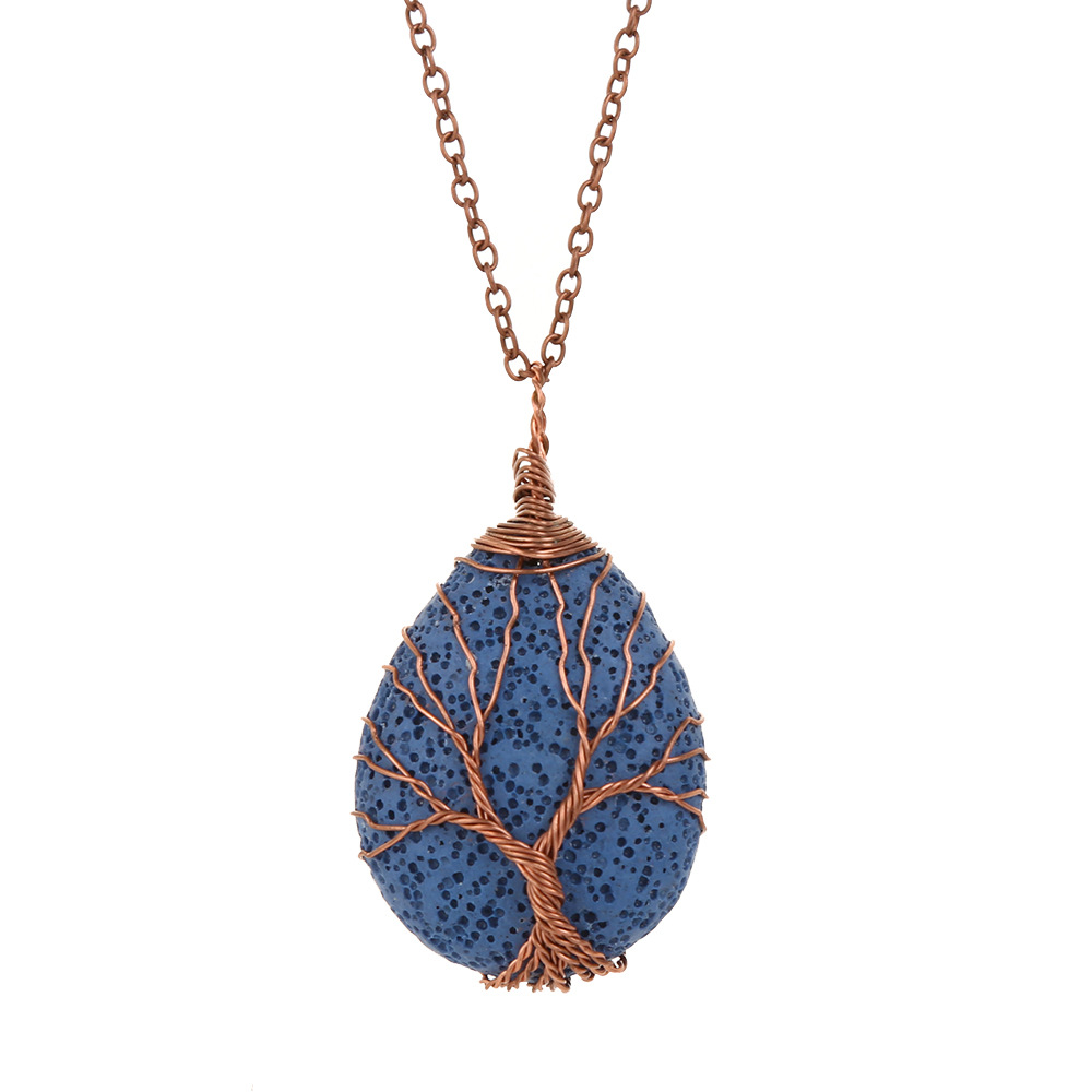 

Twine Lava Stone Tree of life Necklace Diy Aromatherapy Essential Oil Diffuser Life Tree Necklace For Women Jewelry